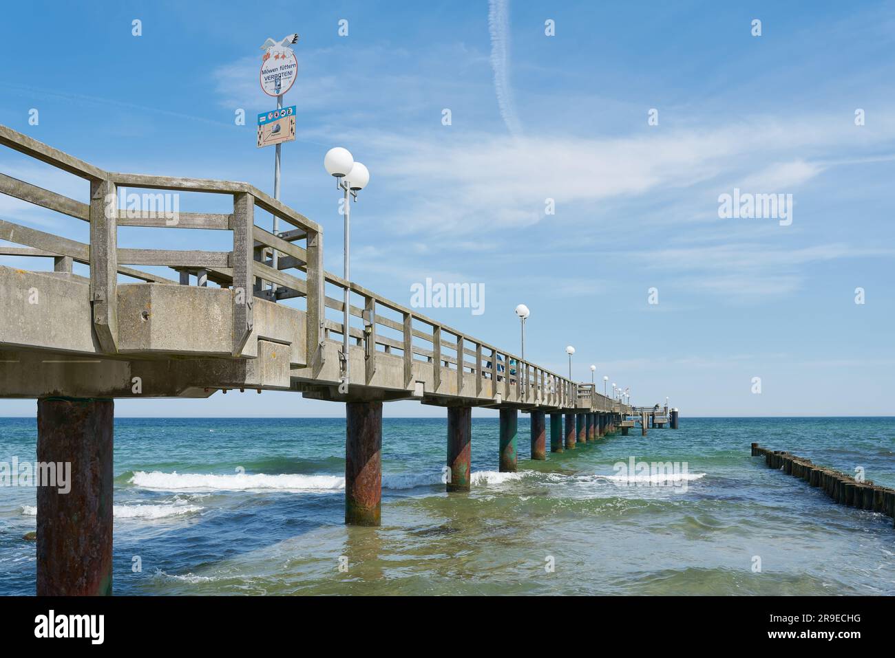 Pier on the beach of Kühlungsborn on the German Baltic Sea coast in summer Stock Photo