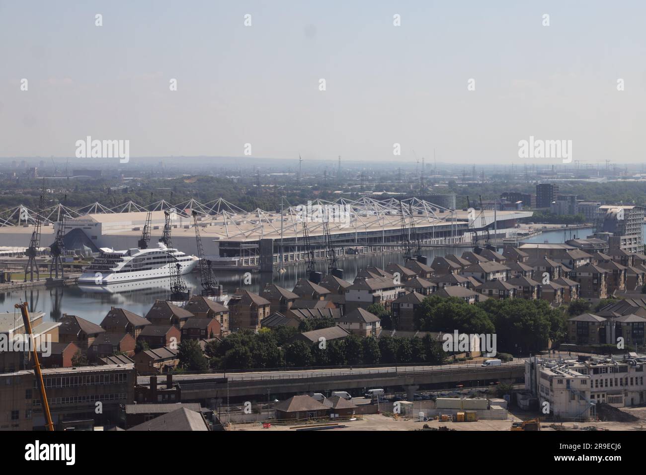 Elevated view of The ExCel London Docklands July 2022 Stock Photo Alamy