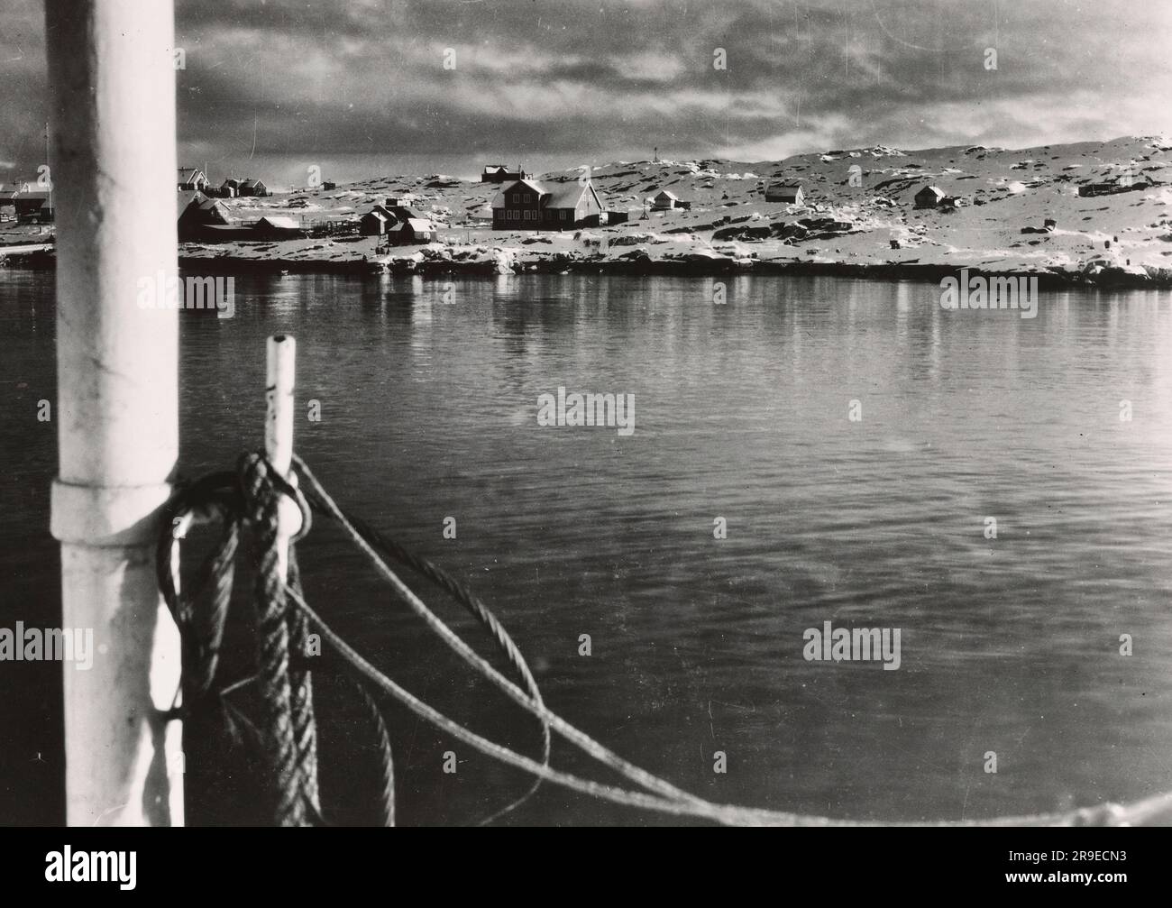 The town of Godhavn, Goodhavn, Qeqertarsuaq in greenland, circa 1940 Stock Photo