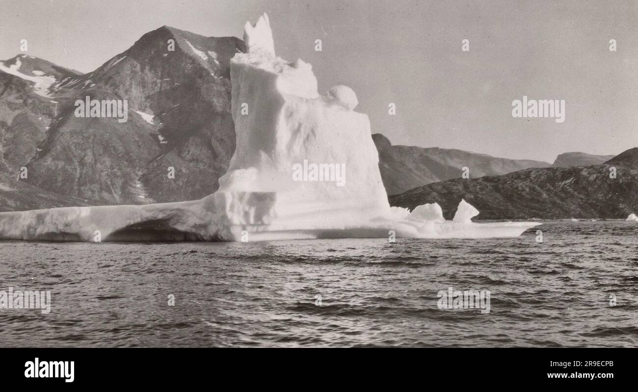 Icebergs at Kungnat Bay, Greenland, 1924 Stock Photo