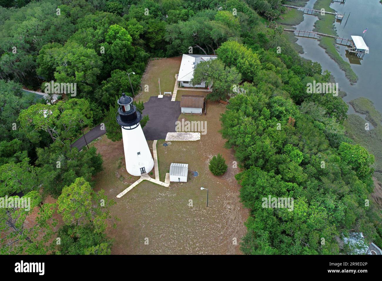 Amelia Island Light is the oldest  lighthouse in  Florida. It is located in Fernando Beach Florida USA. Stock Photo