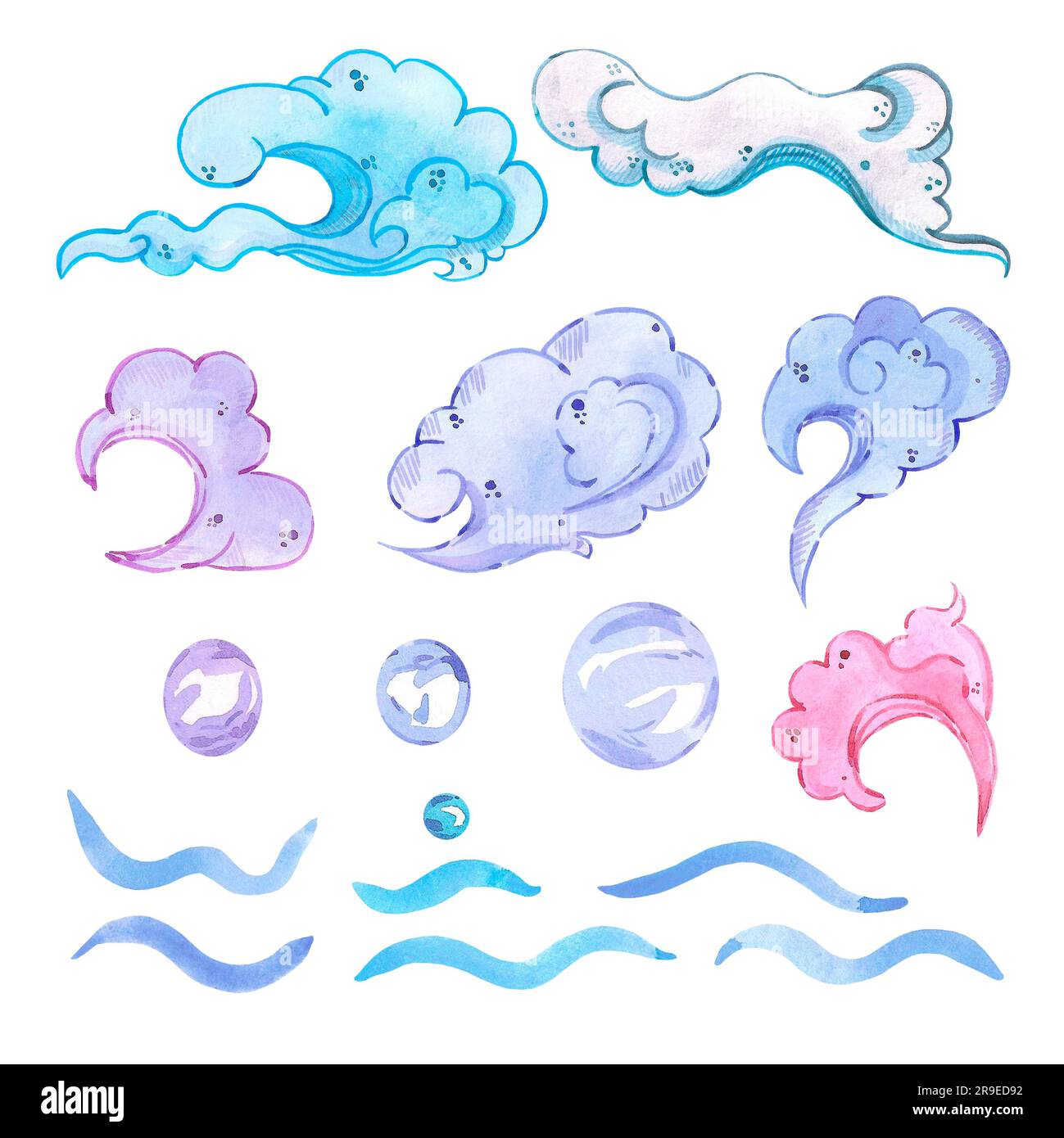 Traditional japanese patterns blue clouds hi-res stock photography and ...