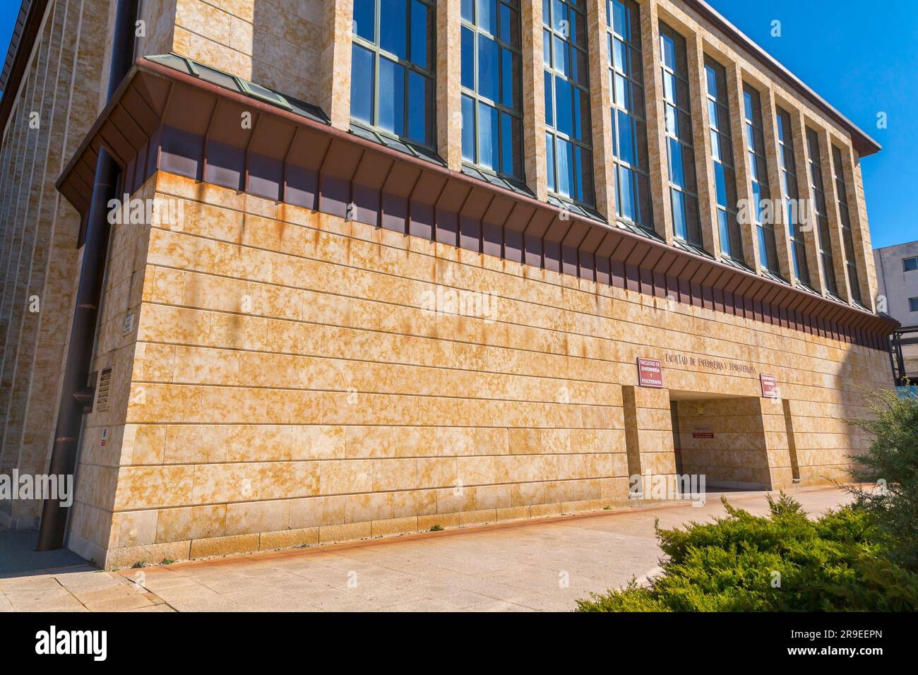 Salamanca, Spain - February 20, 2022: Exterior view of the Faculty of Infermary and Physiotherapy of Salamanca University, Castile and Leon, Spain. Stock Photo