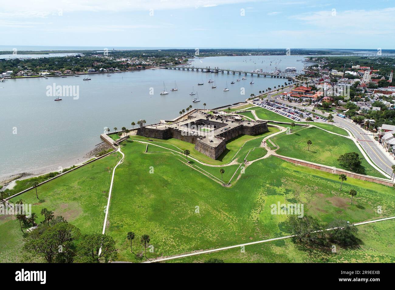 The Castillo de San Marcos is the oldest masonry fort in the continental United States; it is in the  city of St. Augustine, Florida, USA Stock Photo