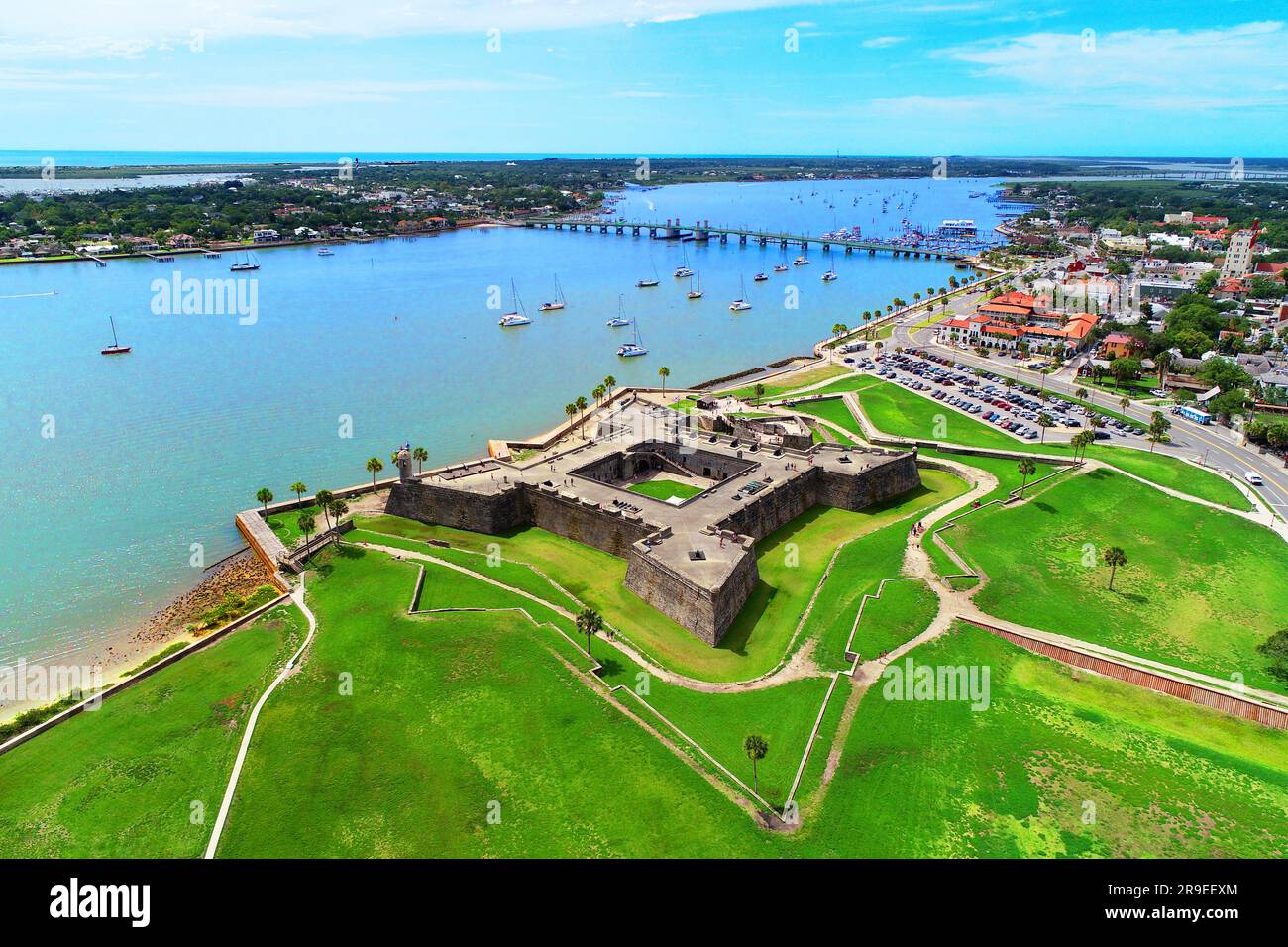 The Castillo de San Marcos is the oldest masonry fort in the continental United States; it is in the  city of St. Augustine, Florida, USA Stock Photo
