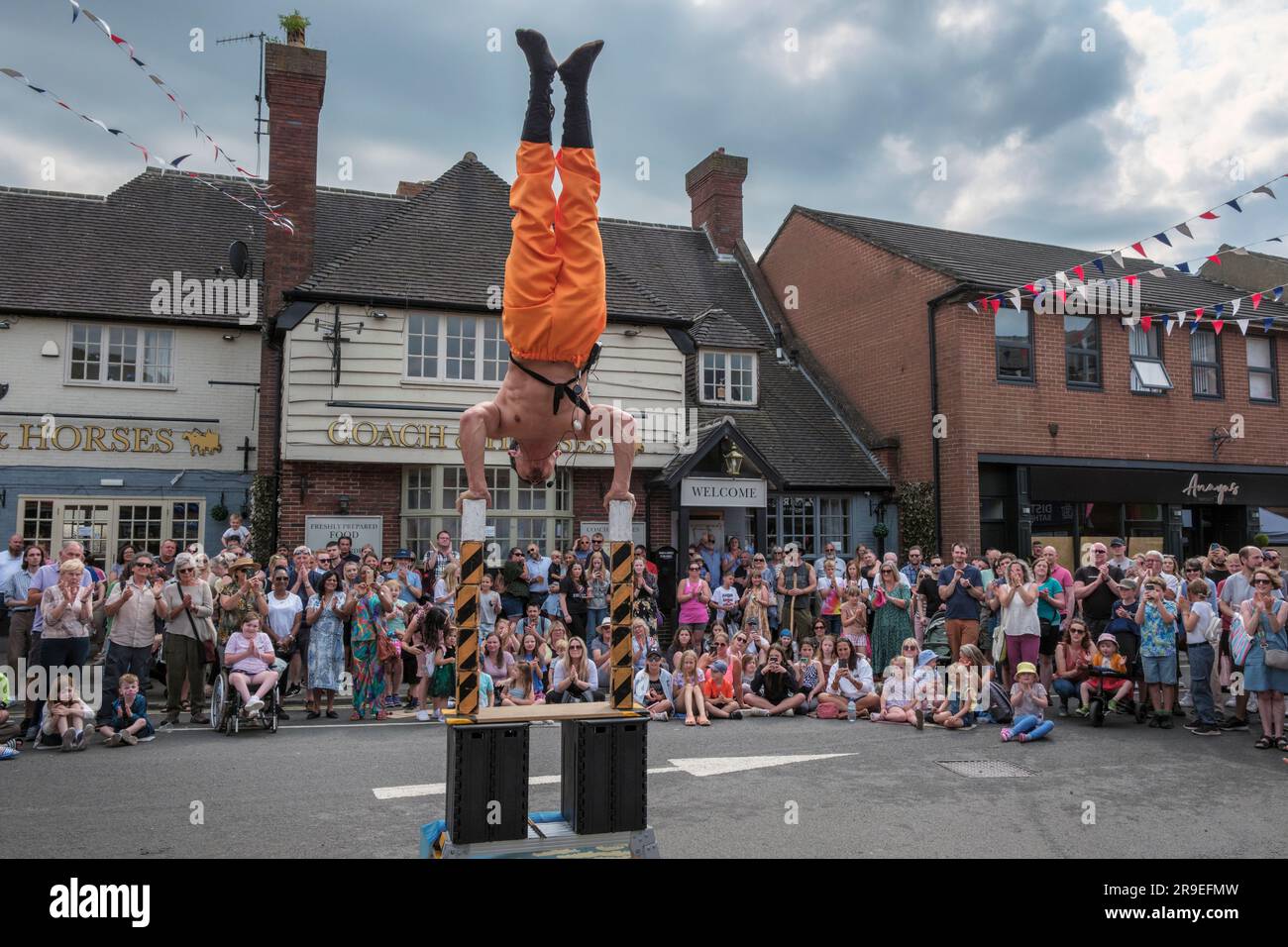 Heromacro, Ashbourne Streetfest, Derbyshire, June 2023 Stock Photo