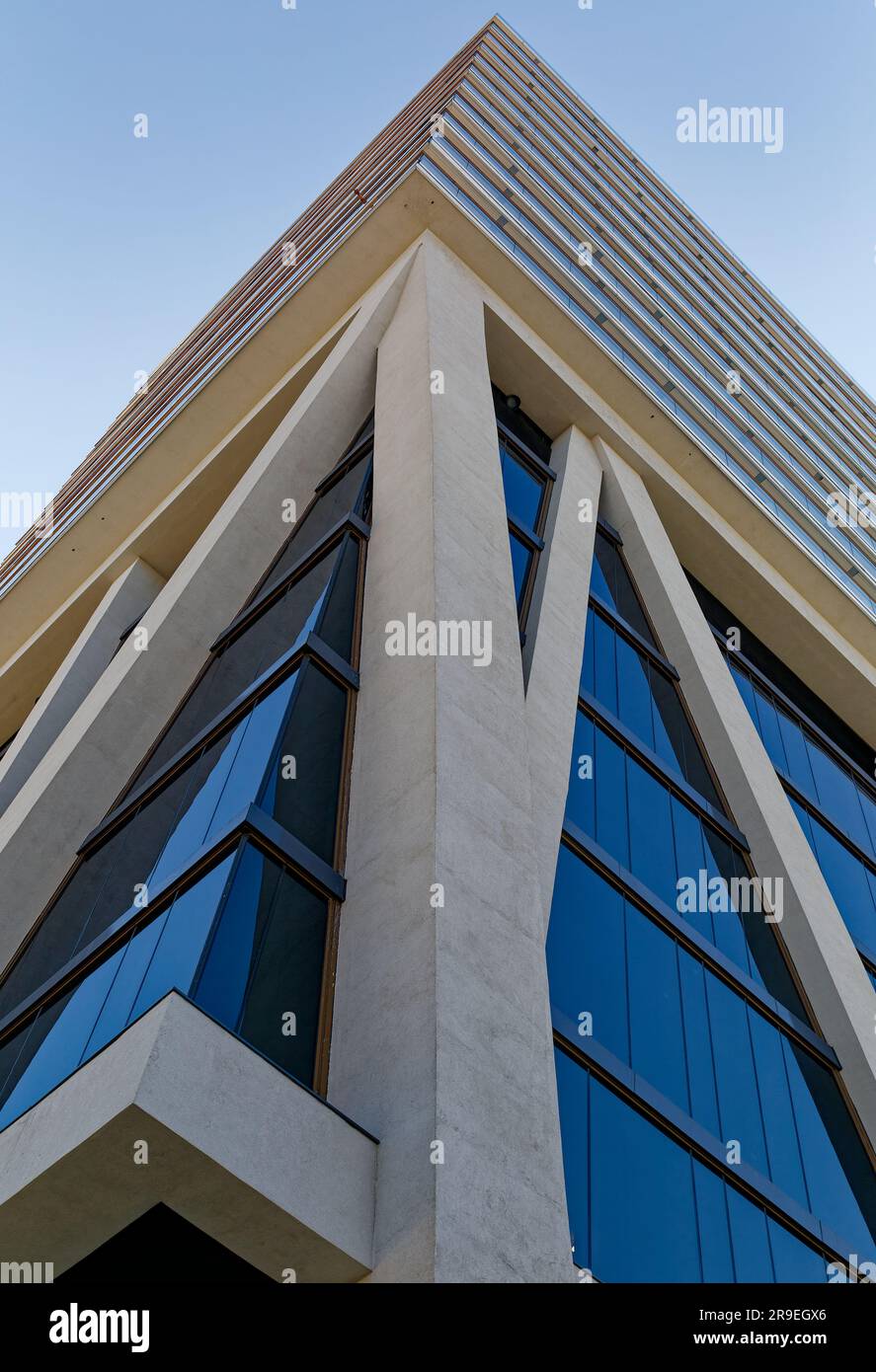 The William Vale hotel rises over trussenclosed office floors, which