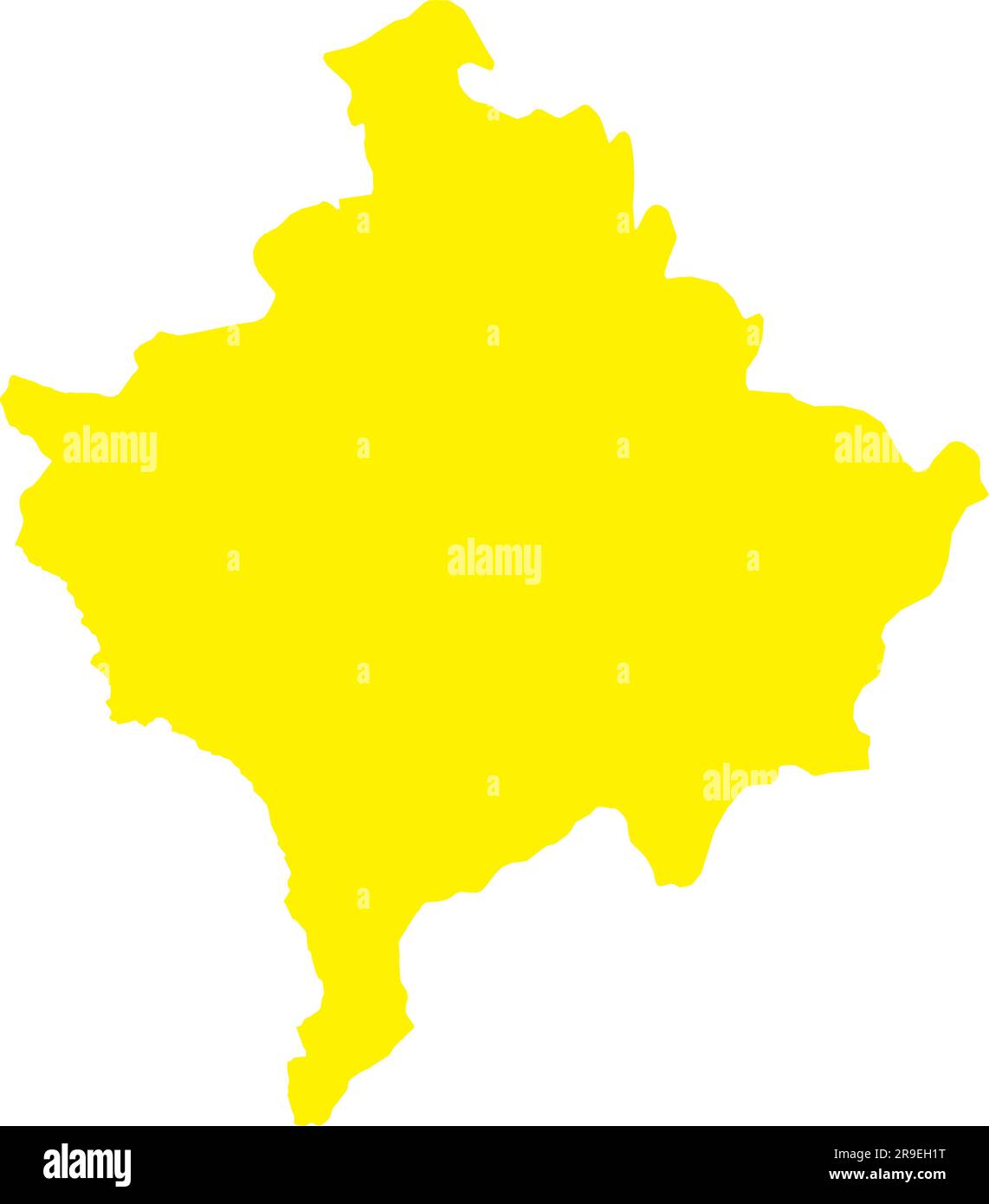 YELLOW CMYK color map of KOSOVO Stock Vector