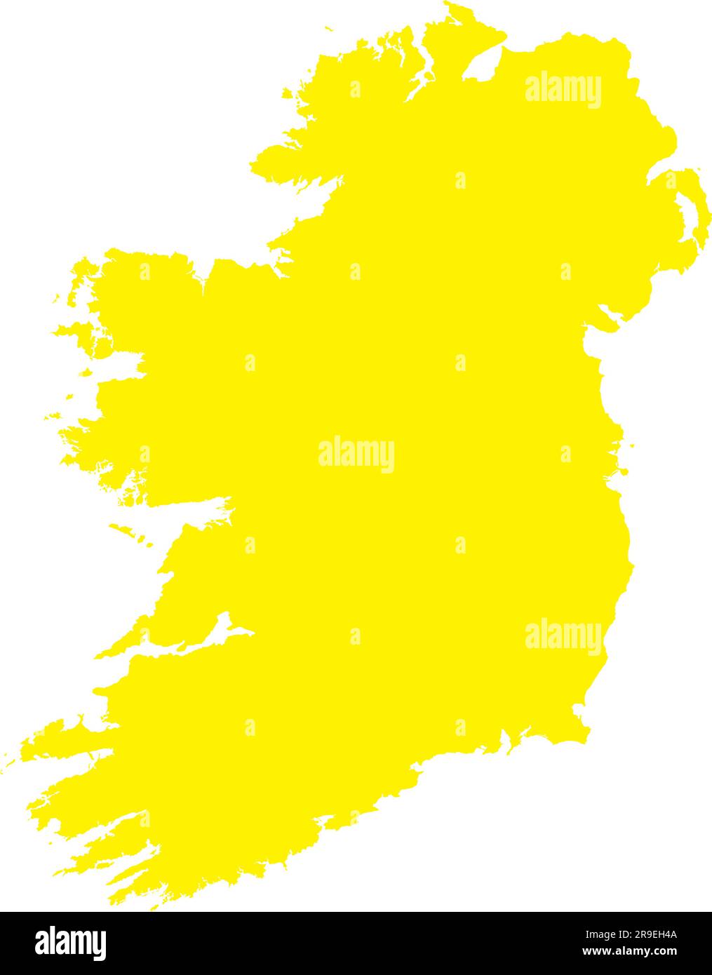 YELLOW CMYK color map of IRELAND Stock Vector