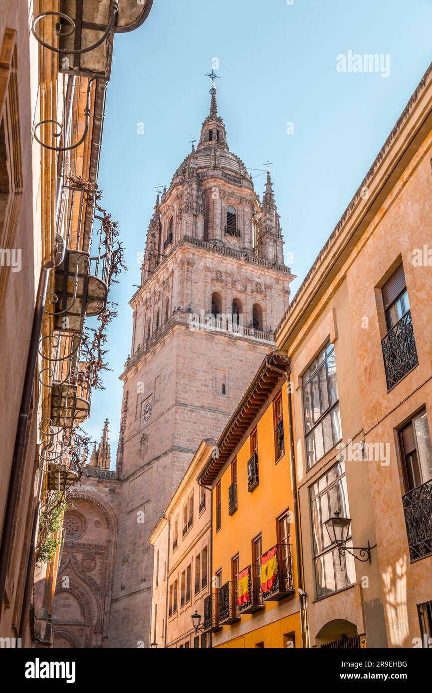 Generic architecture and street view from Salamanca, a historical city in Castile and Leon region of Spain. Stock Photo