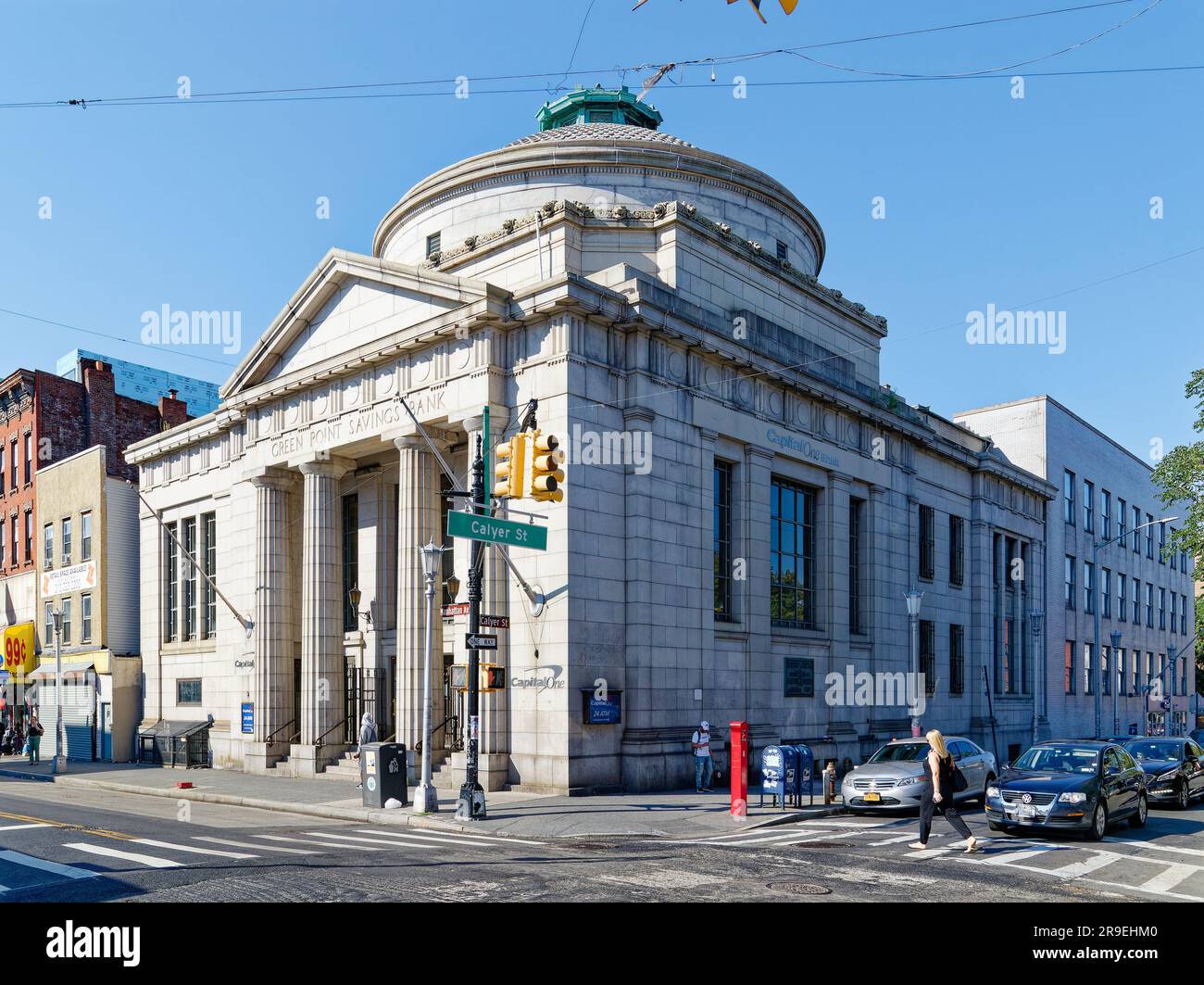 Landmark Greenpoint Savings Bank preserves the original spelling Green