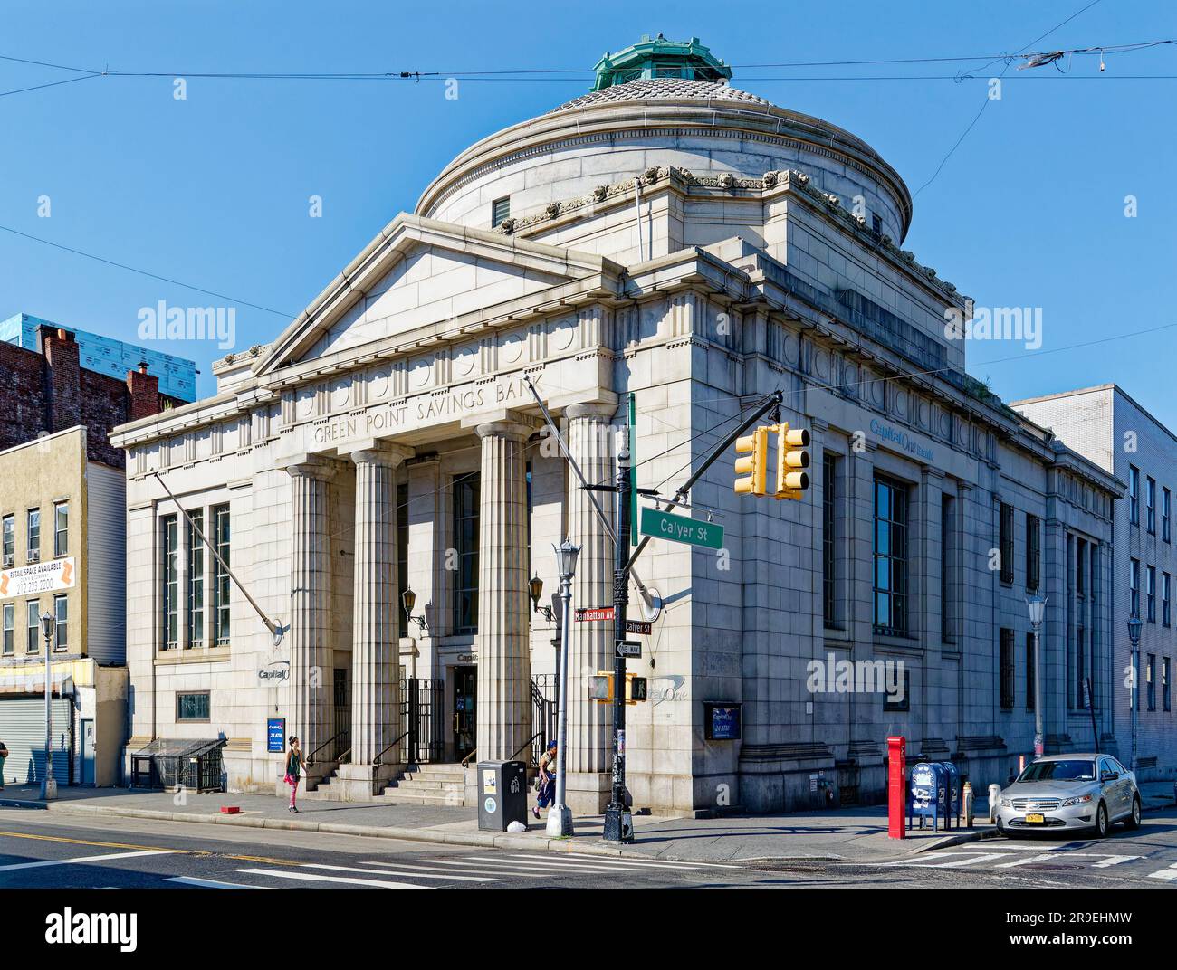 Landmark Greenpoint Savings Bank preserves the original spelling Green