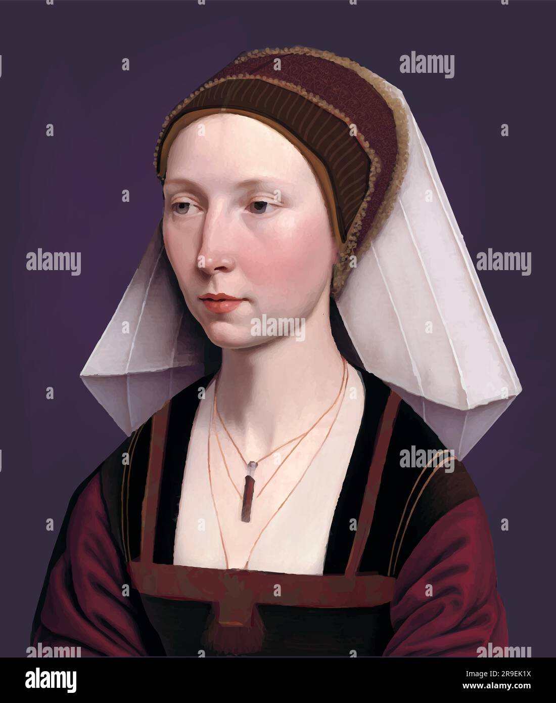 Vector portrait of Jacquetta of Luxembourg (1416 - 1472) Stock Vector