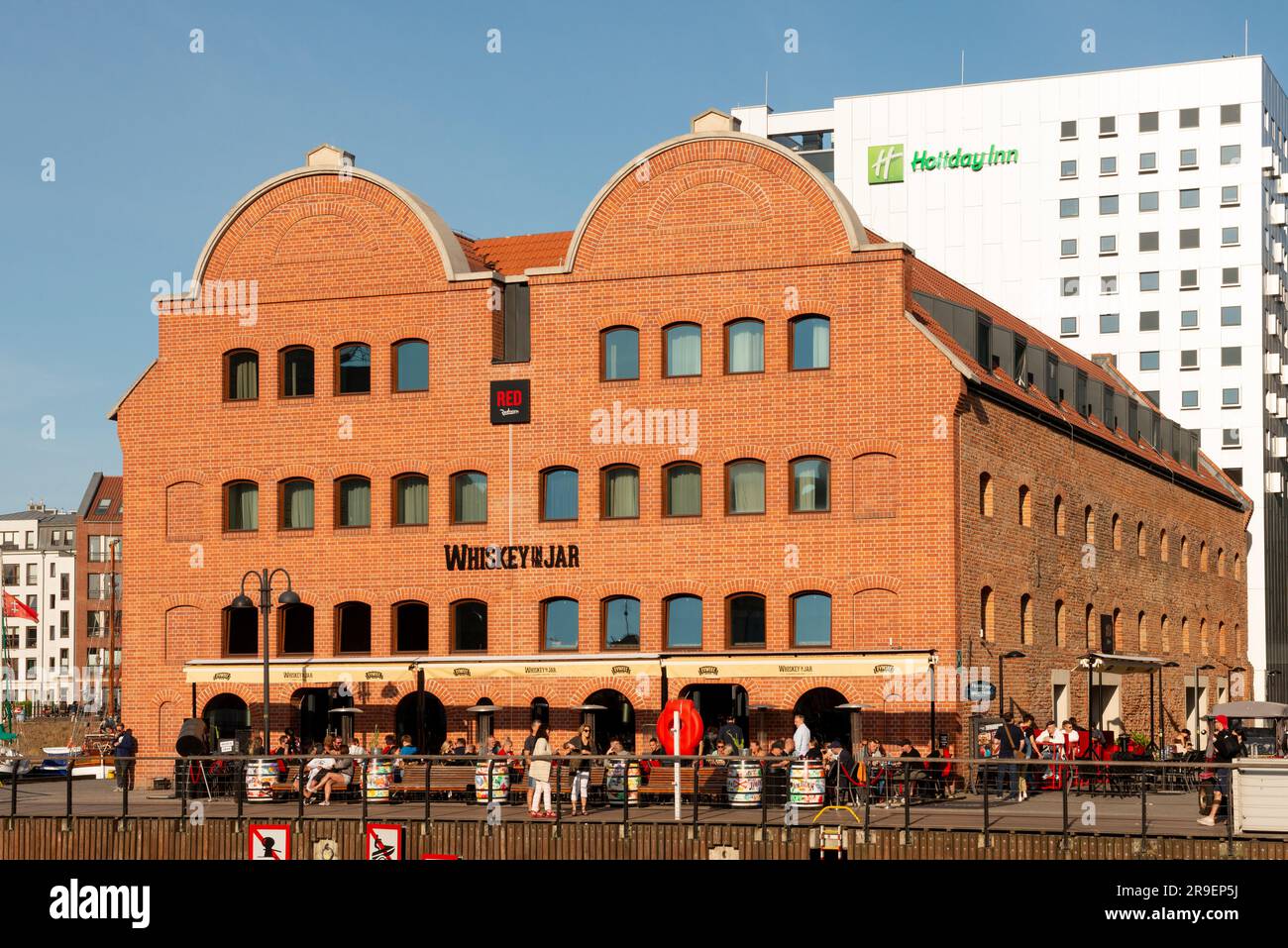 Whiskey in the Jar bar and restaurant on the banks of New Motlava River in the Old Town of