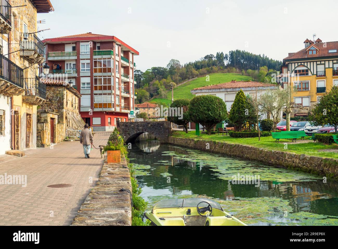 Landscape of the town of Limpias in Cantabria Stock Photo