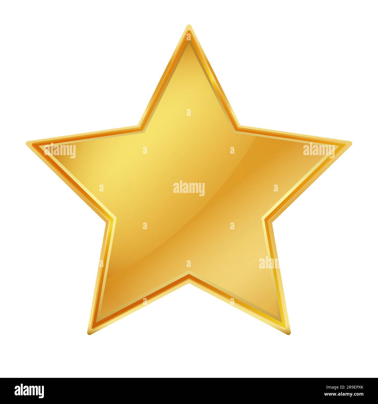 Golden star Vector illustration Isolated on white background Stock Vector