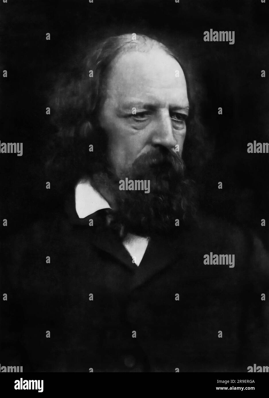 Alfred, Lord Tennyson. Portrait by Julia Margaret Cameron, 1869 Stock Photo