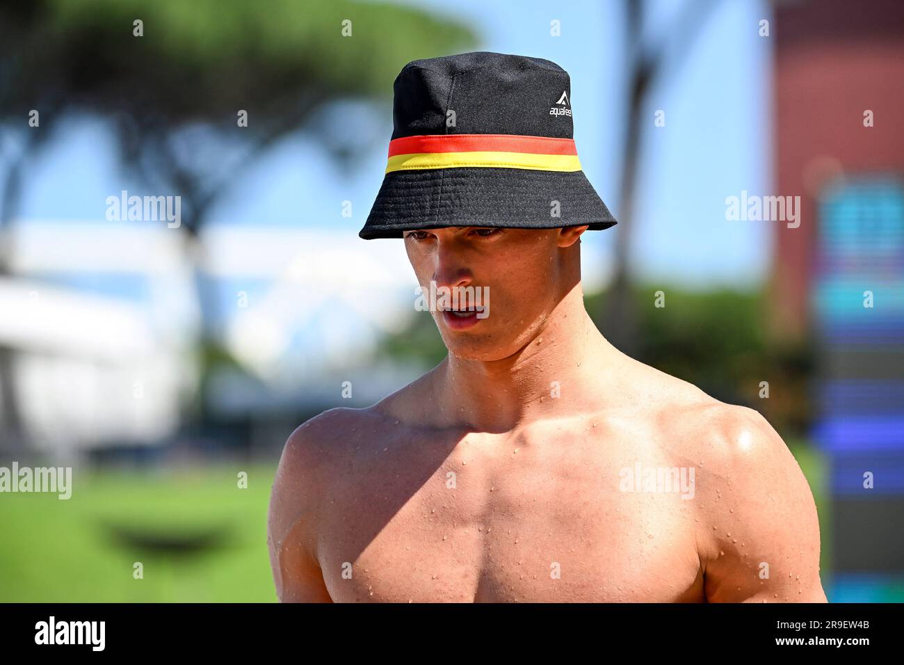 Luca Nik Armbruster of Germany looks on after compete in the 50m Butterfly  Men Heats during the 59th Settecolli swimming meeting at stadio del Nuoto i  Stock Photo - Alamy