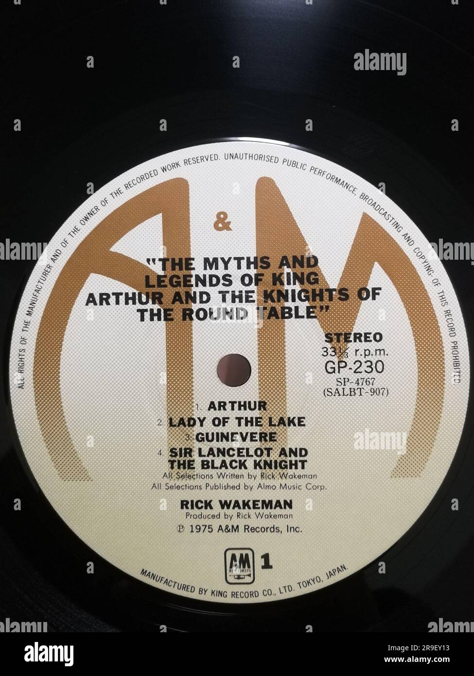 Rick Wakeman 1975 album The Myths and Legends of King Arthur and the Knights of the Round Table vinyl released by A&M Records Stock Photo