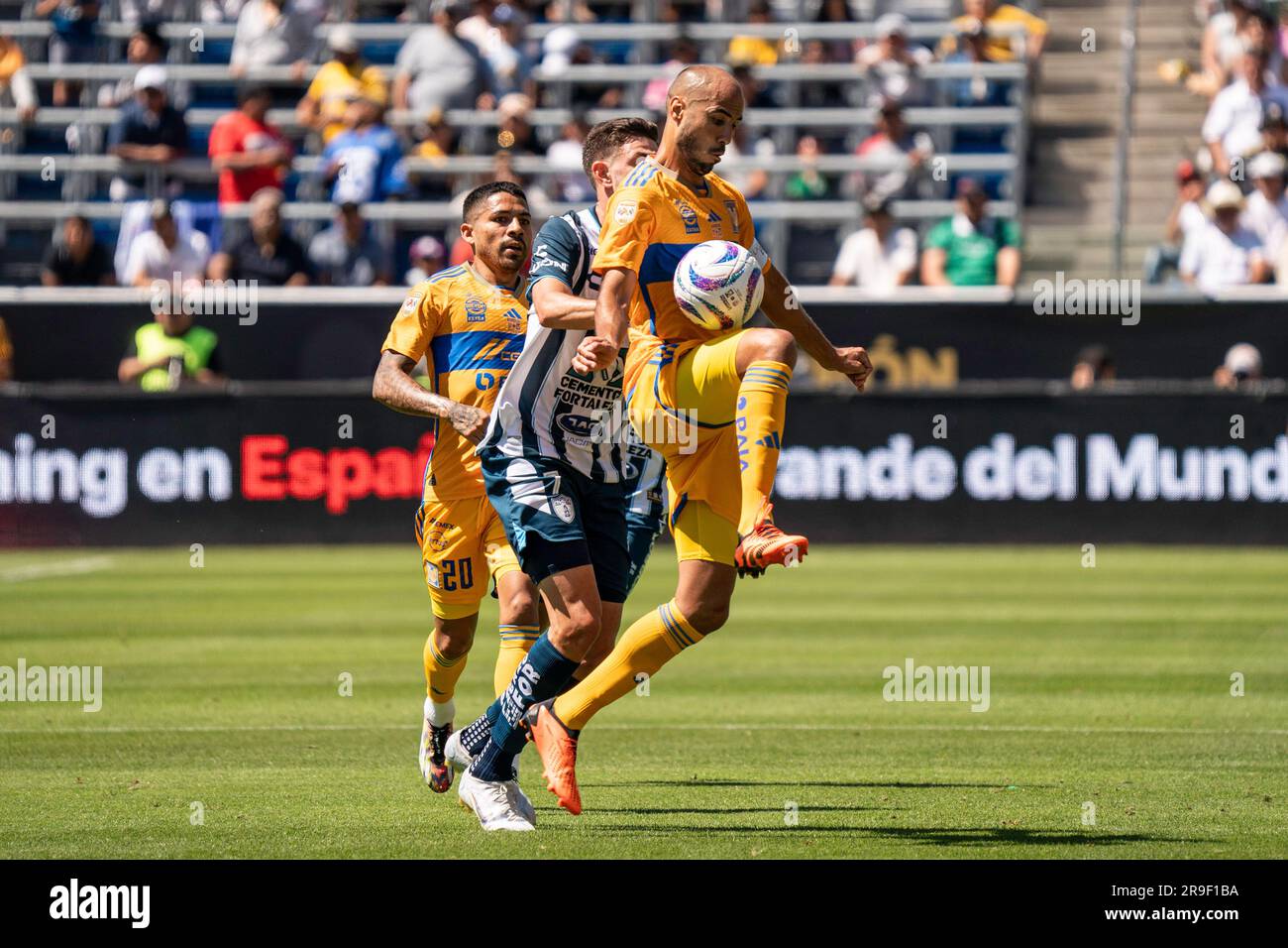 UANL Tigres midfielder Guido Pizarro (19) during a Campeón de Campeones Liga MX match Pachuca, Sunday, June 25, 2023, at the Dignity Health Sports Par Stock Photo