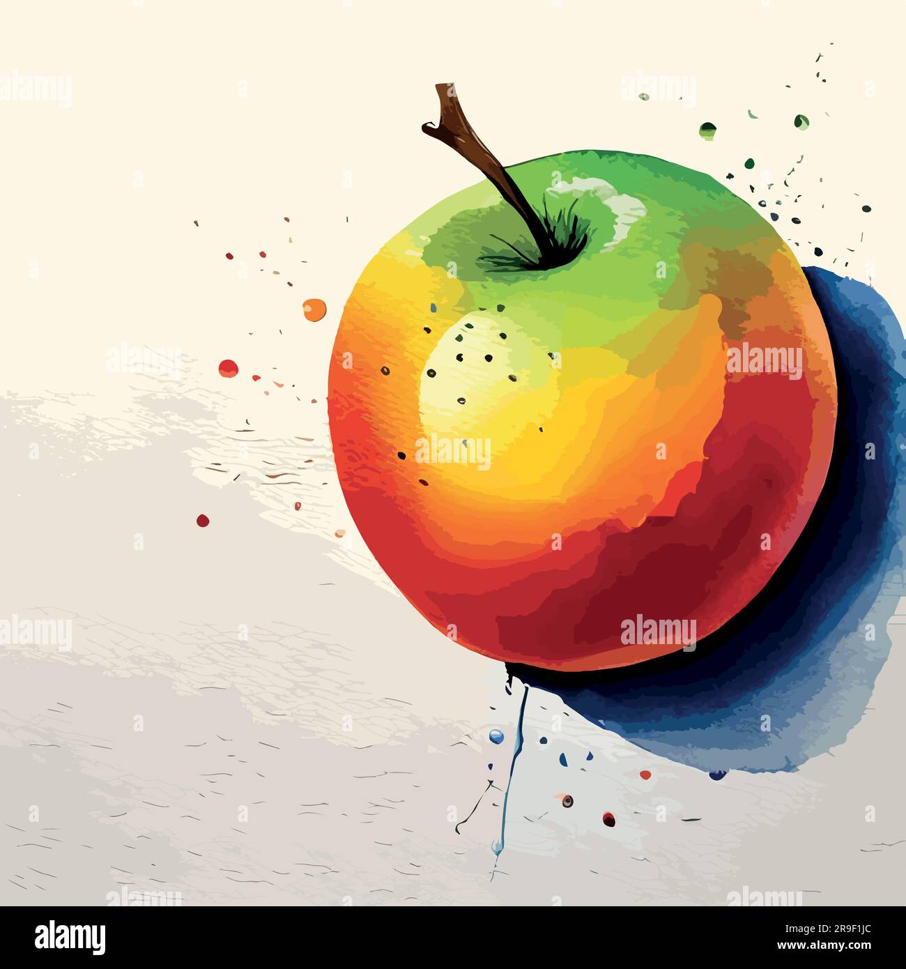 apple watercolor art Stock Vector Image & Art Alamy