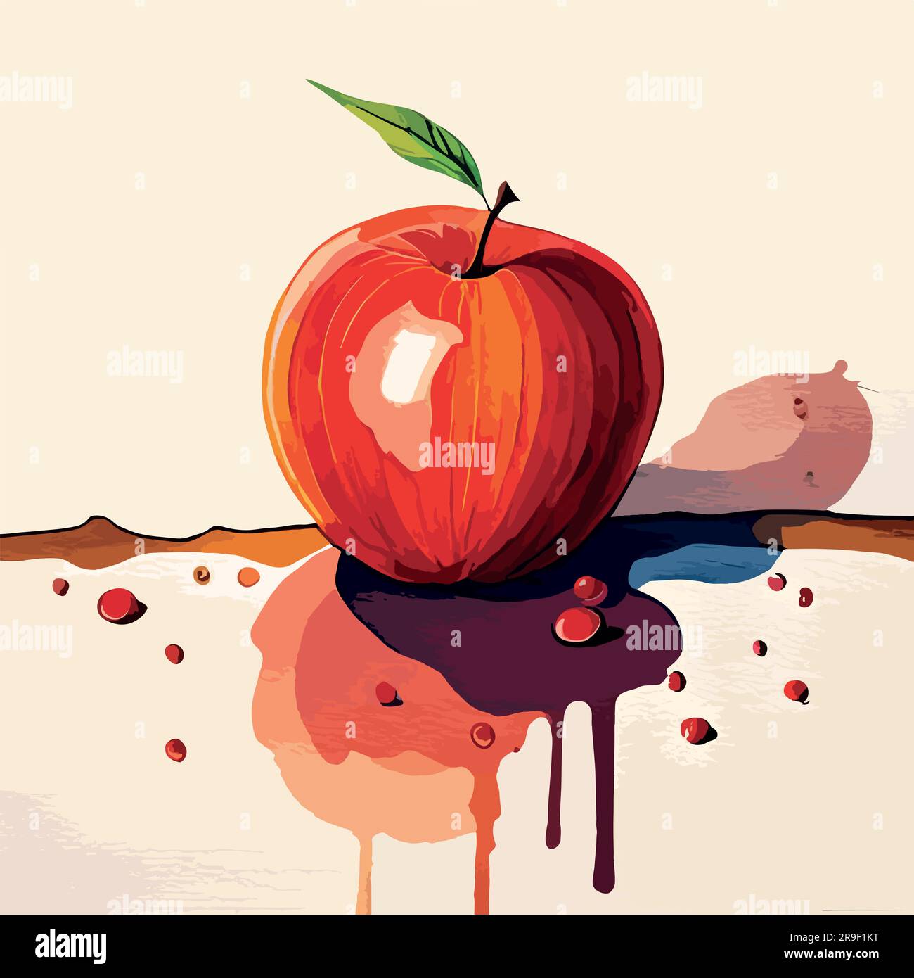 apple watercolor art Stock Vector Image & Art Alamy