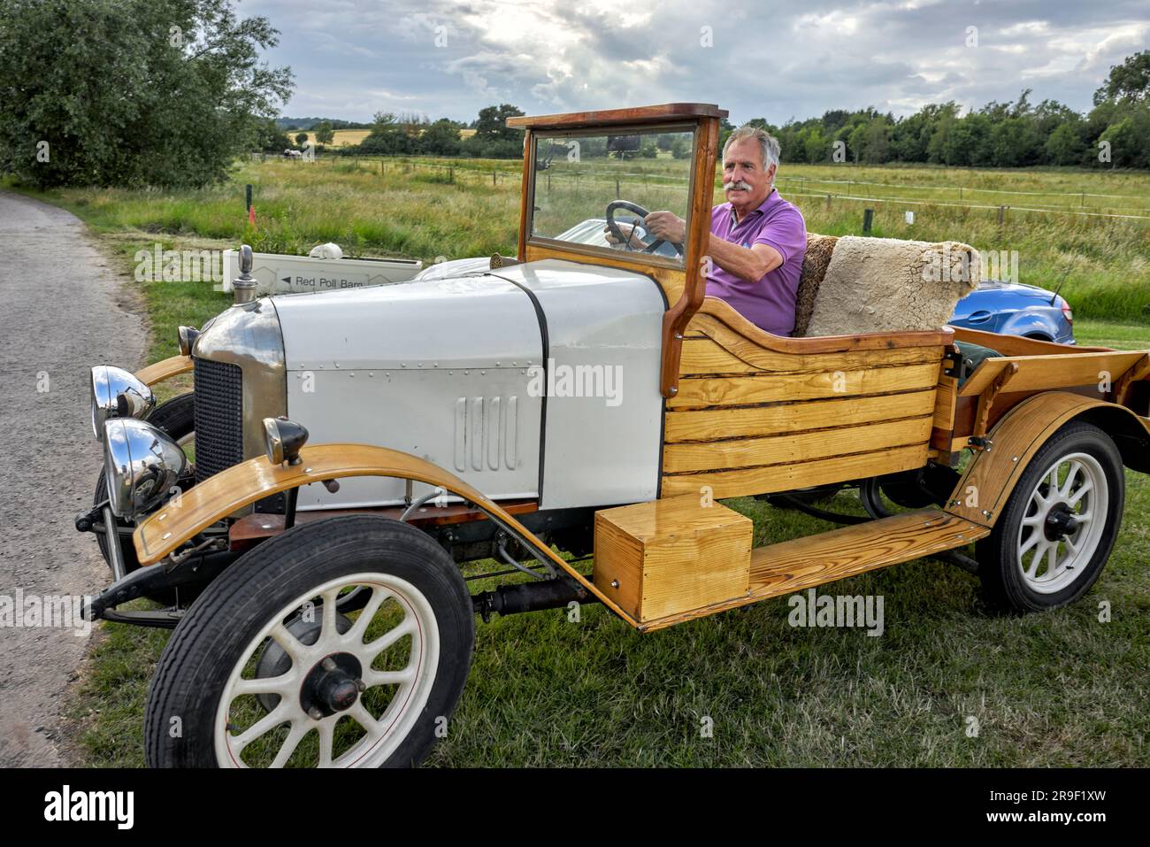 Morris Cowley Bull Nosed 1925 vintage car modified with extensive wood fittings. Stock Photo