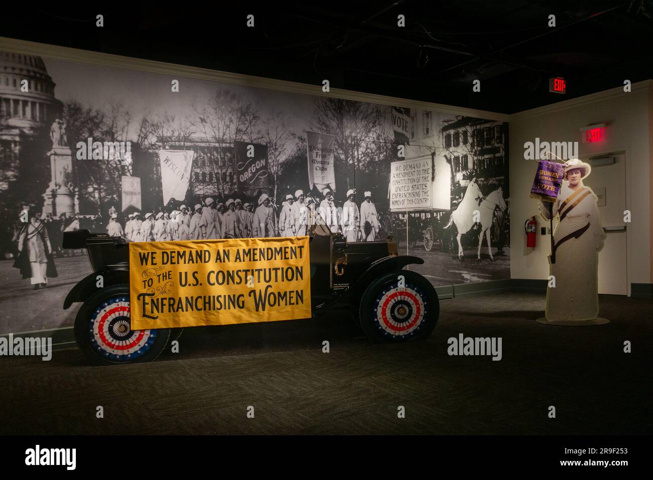 the 19th amendment women fight for voting rights exhibit at the National Constitution Center in Philadelphia PA Stock Photo