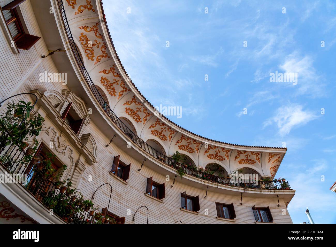 The Plaza del Cabildo is located in the Arenal neighborhood, in the Casco Antiguo district of the Spanish city of Seville. Stock Photo