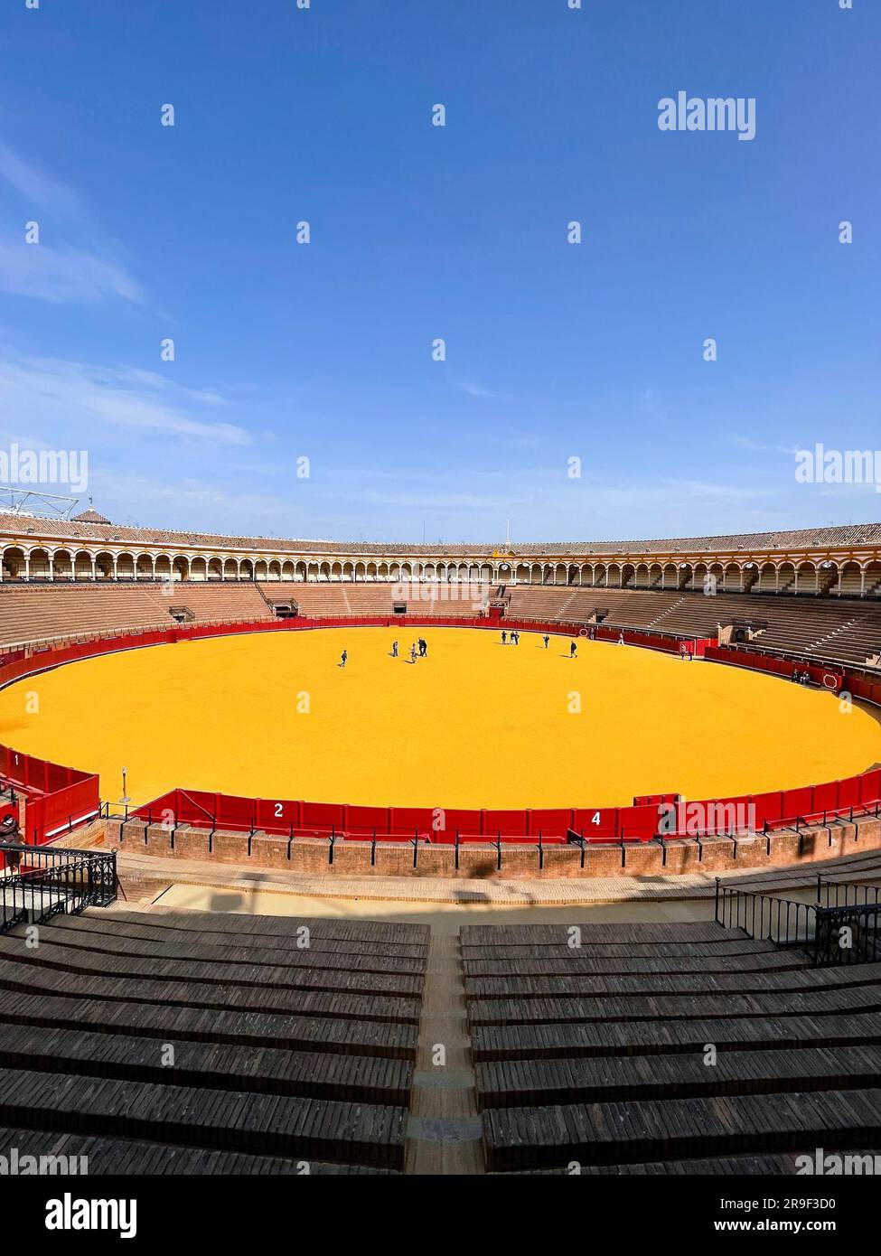 Seville, Spain-Feb 24, 2022: The Plaza de Toros de la Real Maestranza de Caballeria de Sevilla is a 12,000 capacity bullring in Seville, Spain. Stock Photo