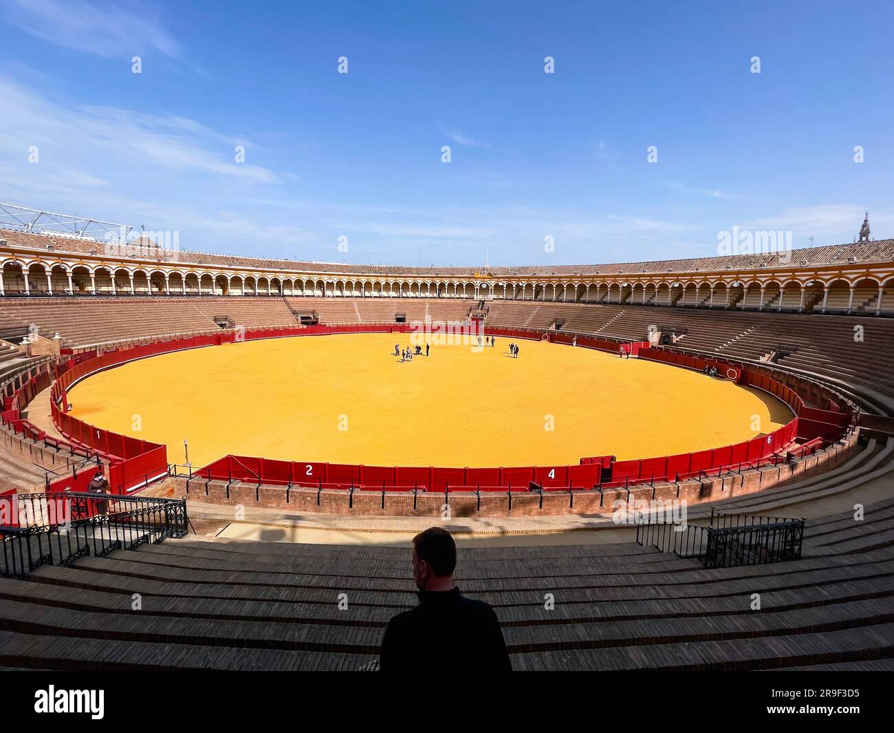 Seville, Spain-Feb 24, 2022: The Plaza de Toros de la Real Maestranza de Caballeria de Sevilla is a 12,000 capacity bullring in Seville, Spain. Stock Photo