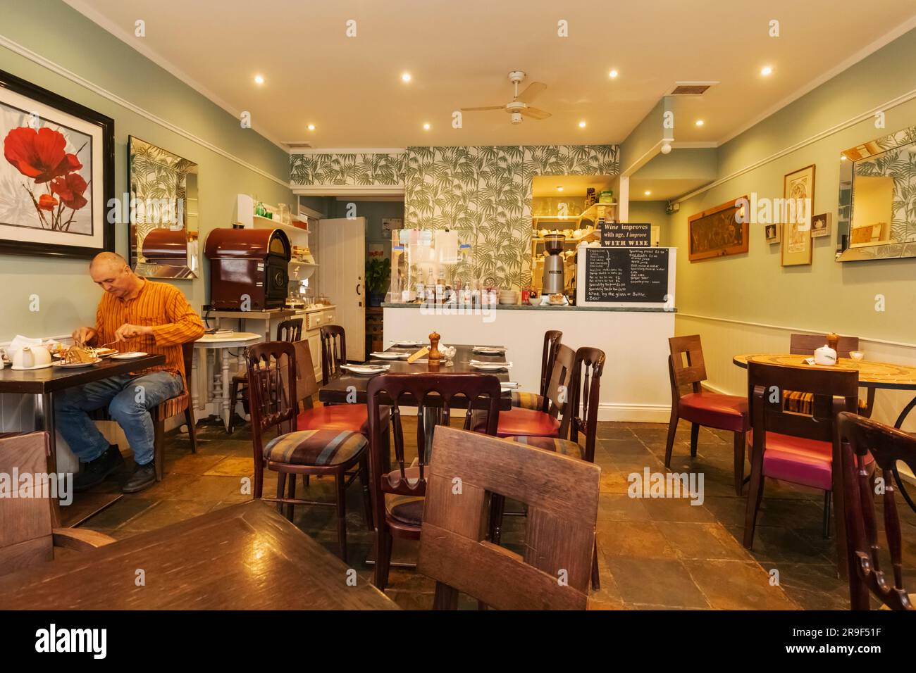 England, Sussex, East Sussex, Hastings, The Old Town, Interior View of Colourful Cafe Stock Photo