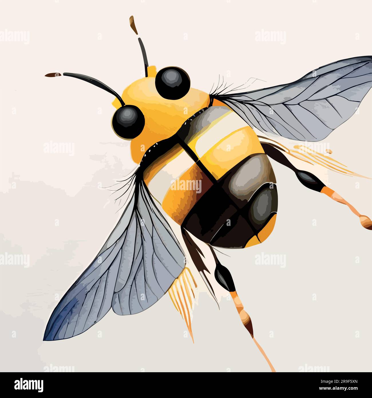 bee watercolor art Stock Vector Image & Art - Alamy