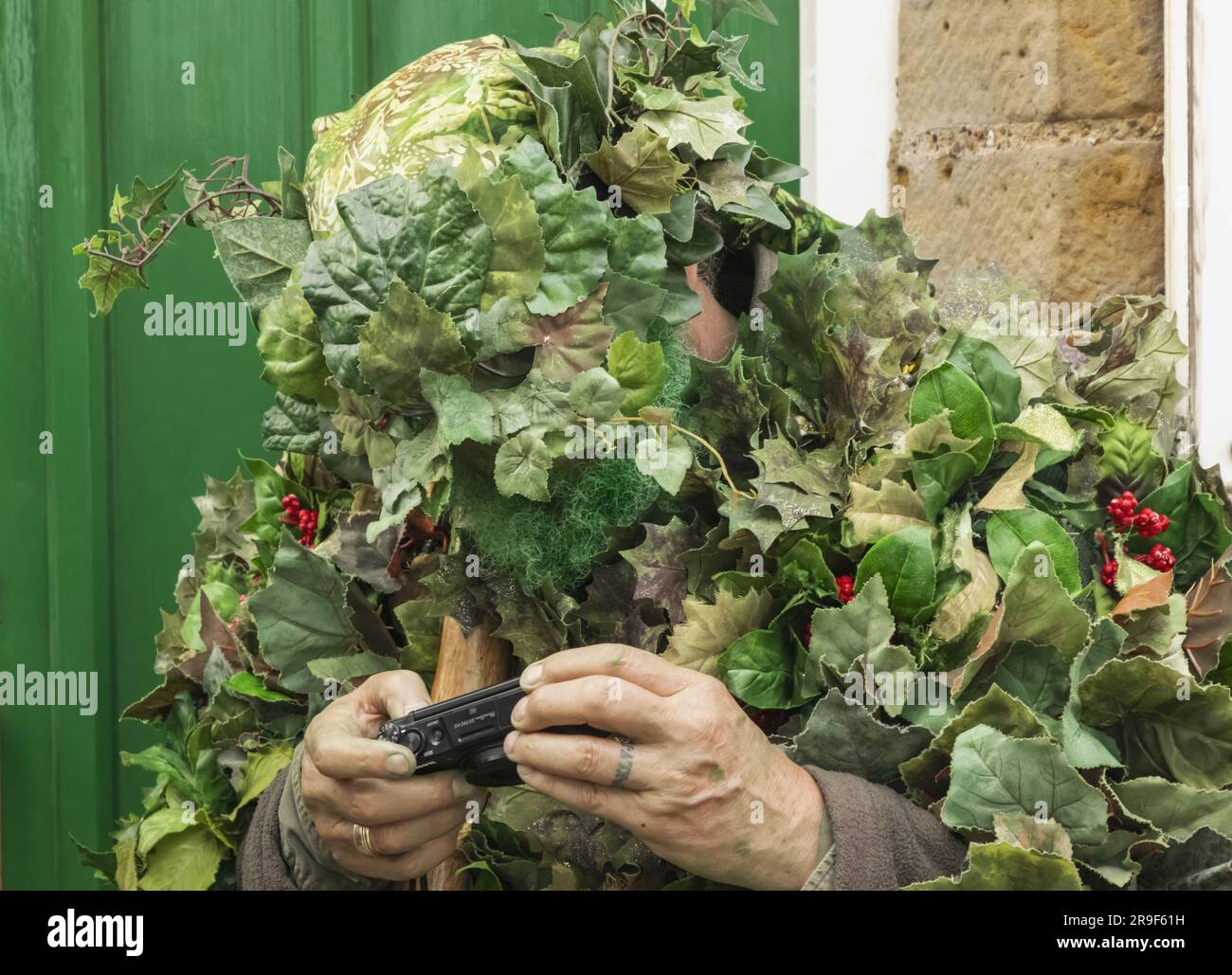 England, Sussex, East Sussex, Hastings, The Old Town,  Participant in The Annual Jack in The Green Festival Stock Photo