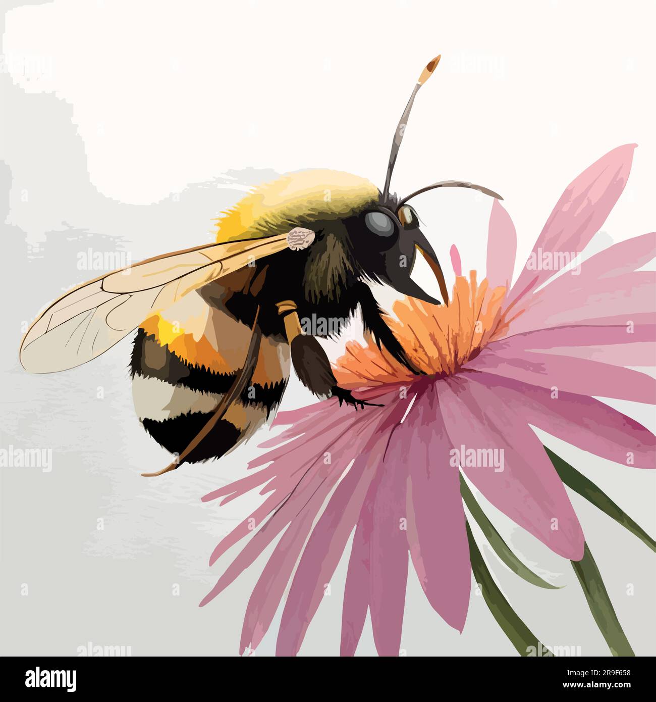 bee watercolor art Stock Vector Image & Art - Alamy