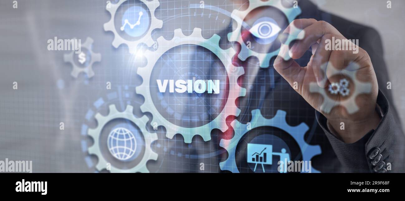 Vision on digital screen. Business Finance Technology concept. Stock Photo