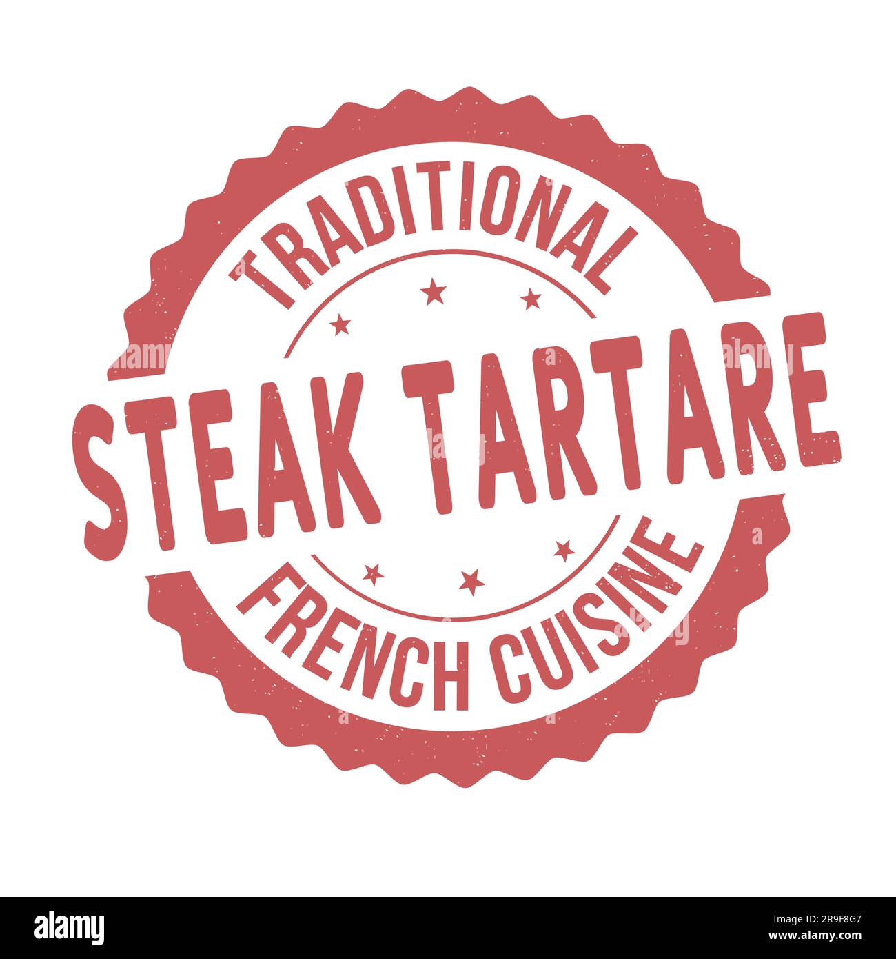 Steak tartare grunge rubber stamp on white background, vector