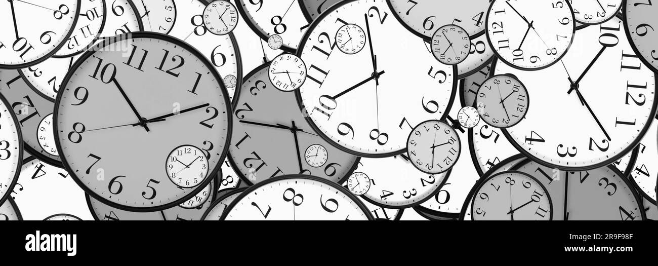 Large set of vintage clock faces. Texture of time, Elegant collection