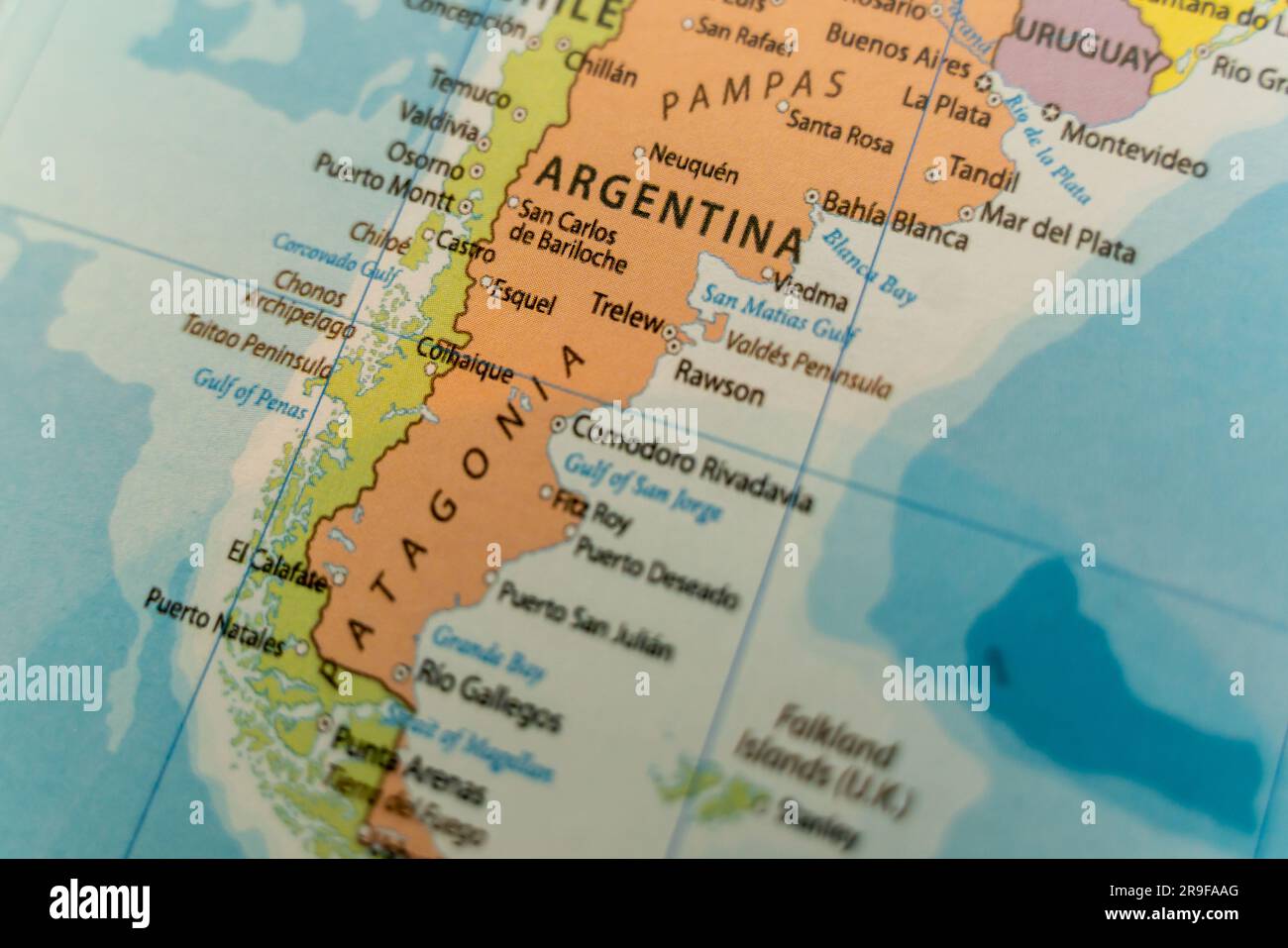 Argentina On World Map Stock Photo Alamy Argentina On World Map 2R9FAAG
