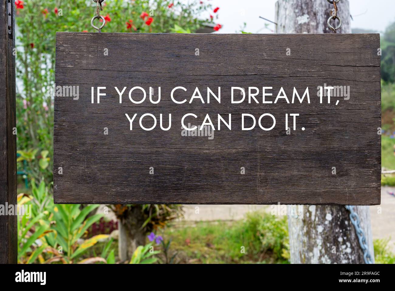 Wood signage with inspirational quotes If you can dream it, you can