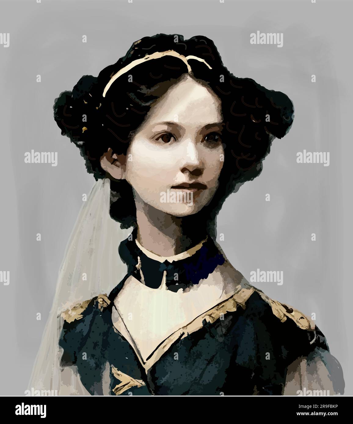Vector of Ada Lovelace, early computer programer and mathematician ...
