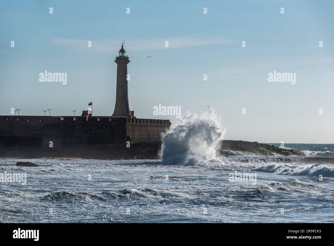 The lighthouse of Rabat during stormy sea Stock Photo - Alamy