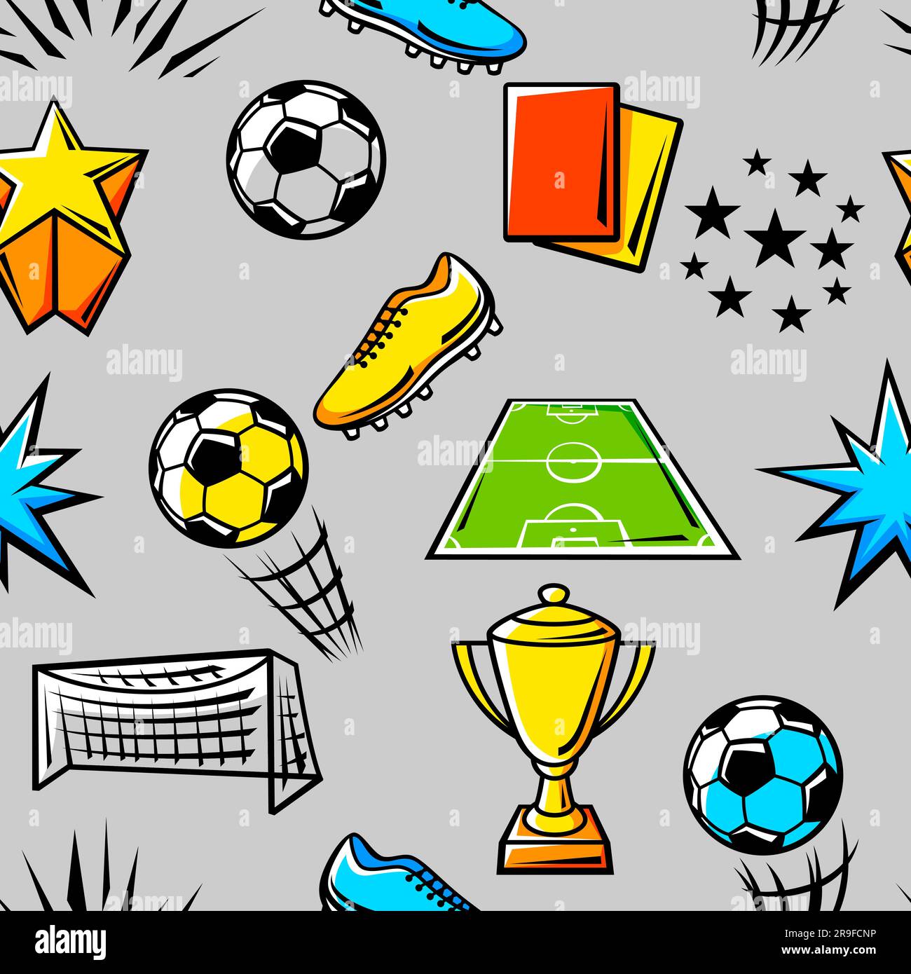 Seamless football star pattern hi-res stock photography and images - Alamy