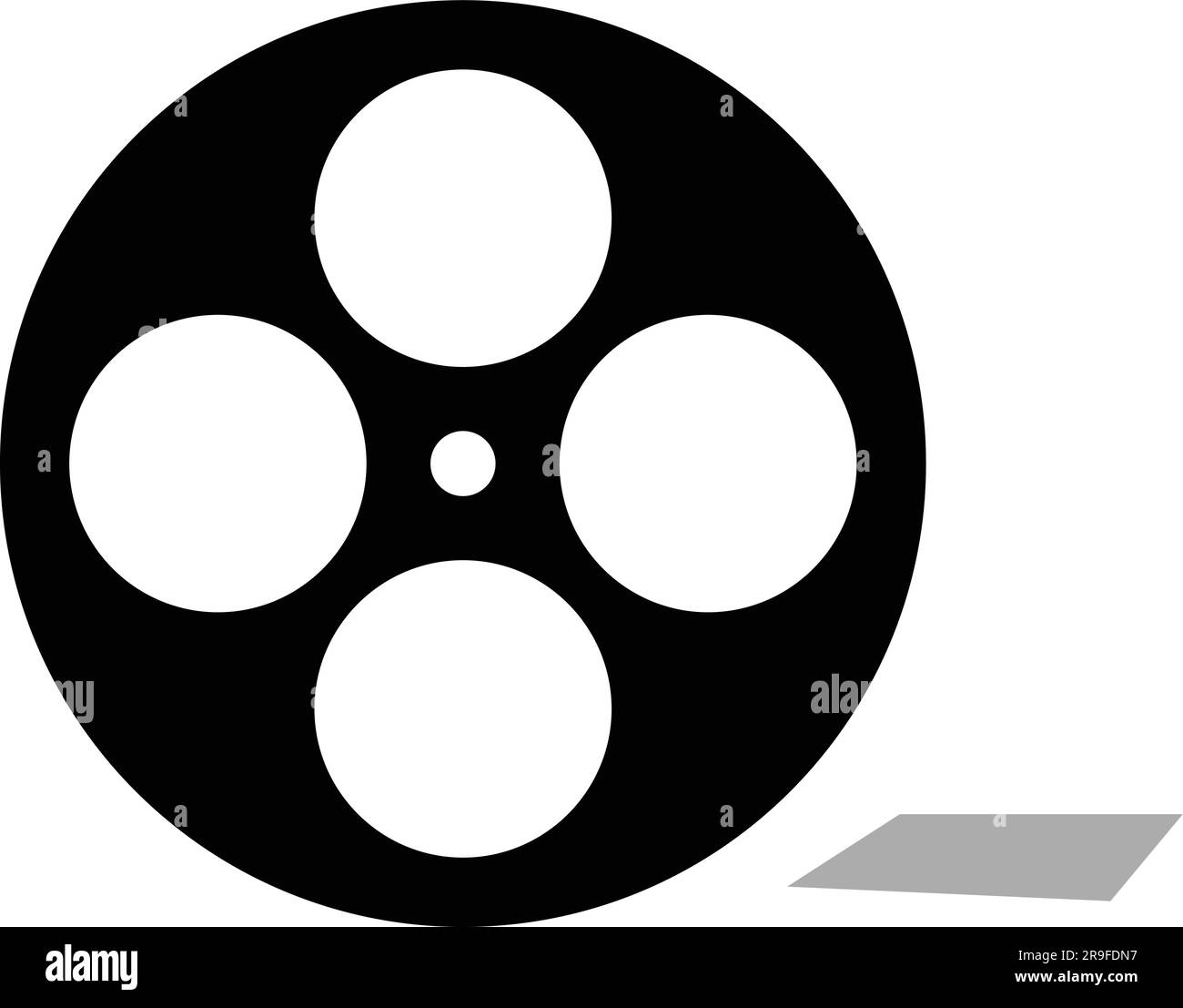 Film reel and twisted old cinema tape. Film reel movie icon. Old retro reel with film strip, Film recorder tape Stock Vector