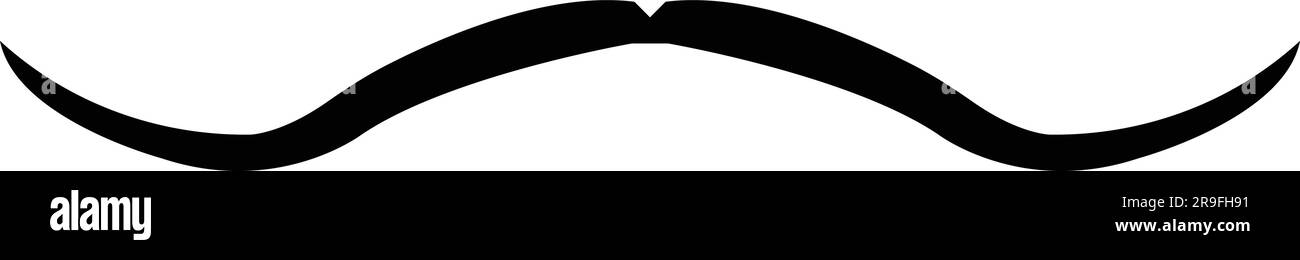 Mustache. Black silhouette of adult man mustaches. Symbol of Father day. Vector illustration. Moustache for men face Stock Vector