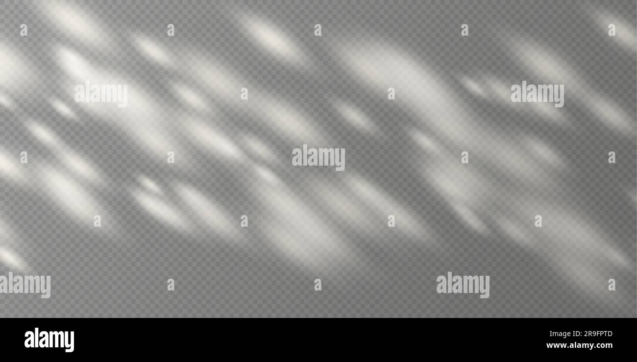 Sunlight on a wall overlay, sunbeams in a room light effect. Stock Vector