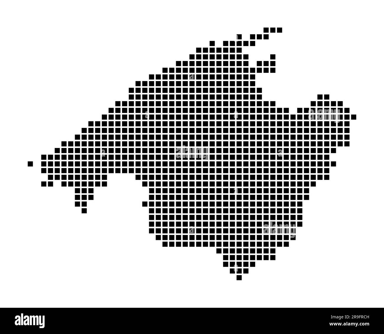 Majorca map. Map of Majorca in dotted style. Borders of the island