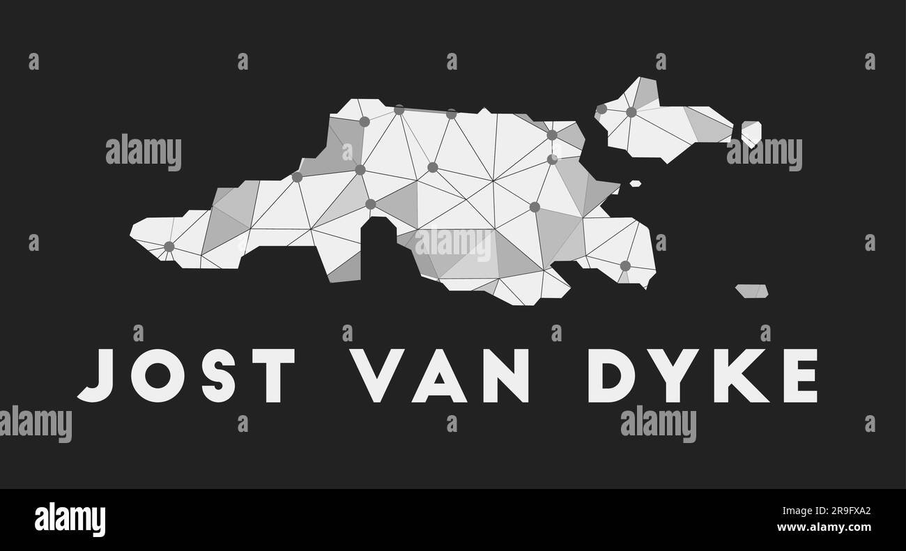 Jost Van Dyke communication network map of island. Jost Van Dyke