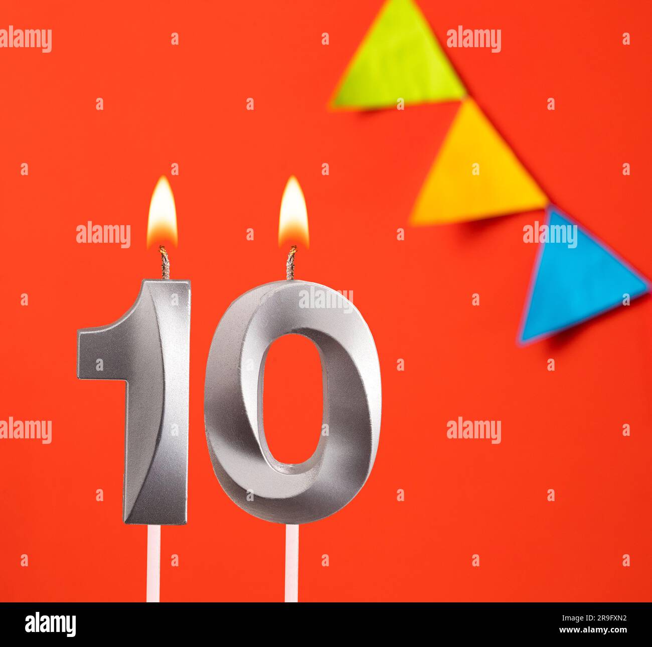 birthday-card-number-10-candle-in-orange-background-stock-photo-alamy