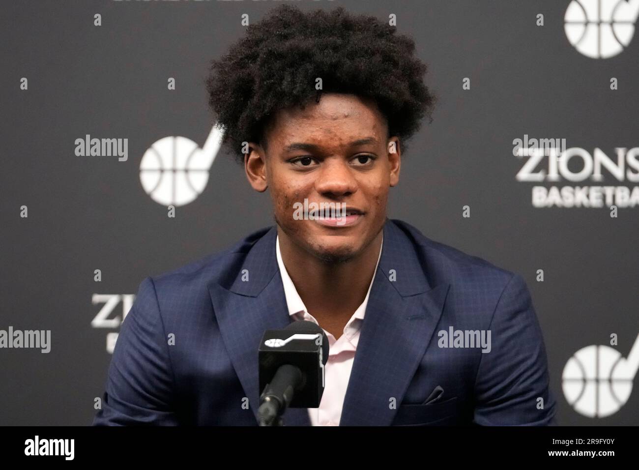 Utah Jazz's first round draft pick Taylor Hendricks, ninth overall pick